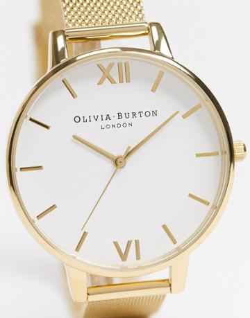 Olivia Burton Mesh Watch In Gold