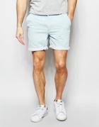 Asos Denim Chino Shorts In Stretch Slim Bleach Blue - Bleach Blue
