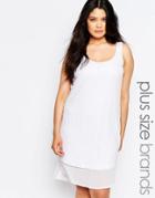 Junarose Sleeveless Crochet Dress With Layered Hem - White