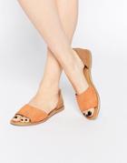 Asos Join Me Leather Summer Shoes - Apricot