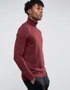 Burton Menswear Roll Neck Sweater - Red