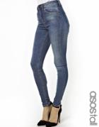 Asos Tall Ridley High Waist Ultra Skinny Jeans In Mid Stonewash