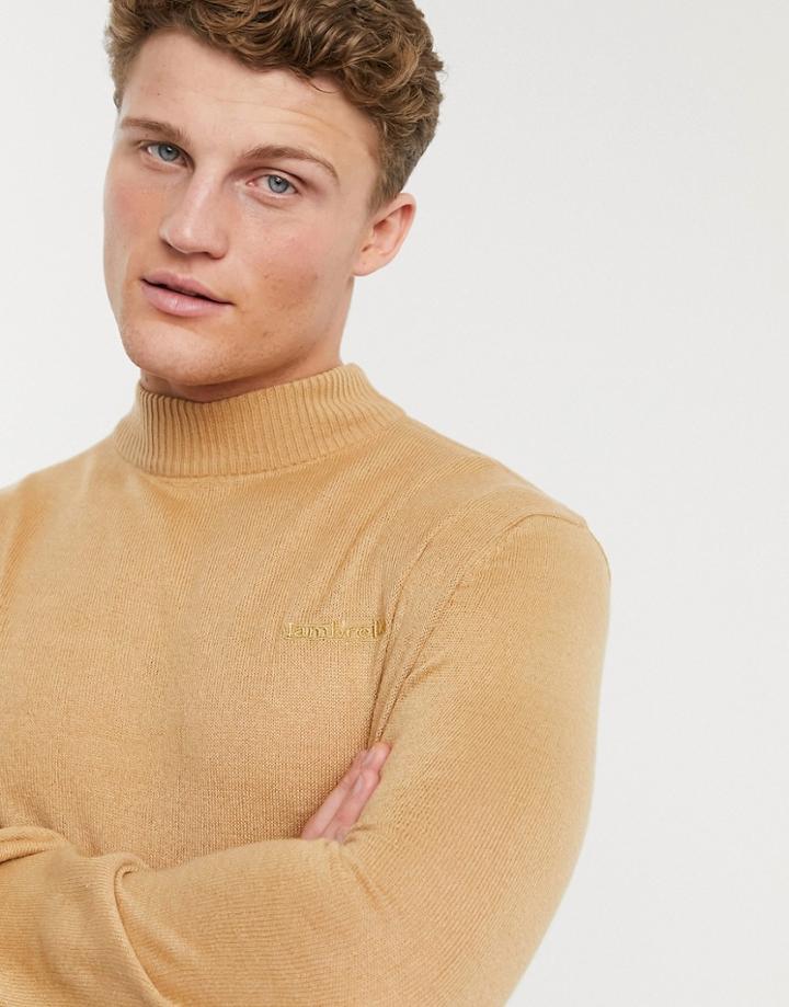 Lambretta Turtle Neck Sweater In Camel-brown