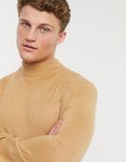Lambretta Turtle Neck Sweater In Camel-brown