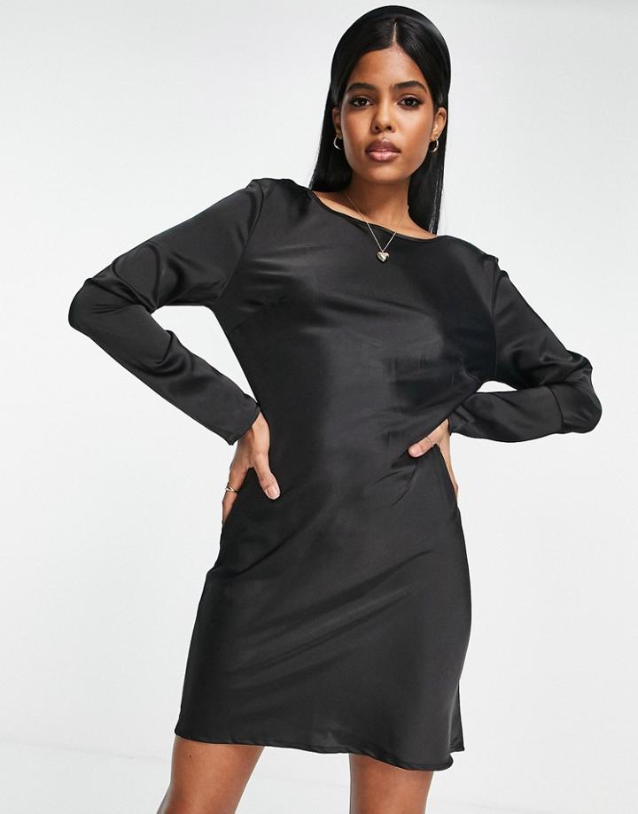 Lola May Chain Back Mini Dress-black