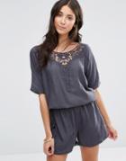 Vila Jenal Short Sleeve Romper - Black