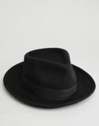 Brixton Fedora Hat Swindle With Wide Brim - Black
