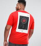 Asos Plus Relaxed T-shirt With Applique And Rose Placement - Red