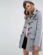 Gloverall Classic Duffle Coat With Detachable Hood - Gray