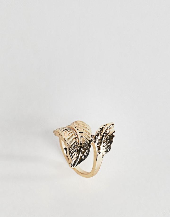 Asos Leaf Wrap Thumb Ring - Gold