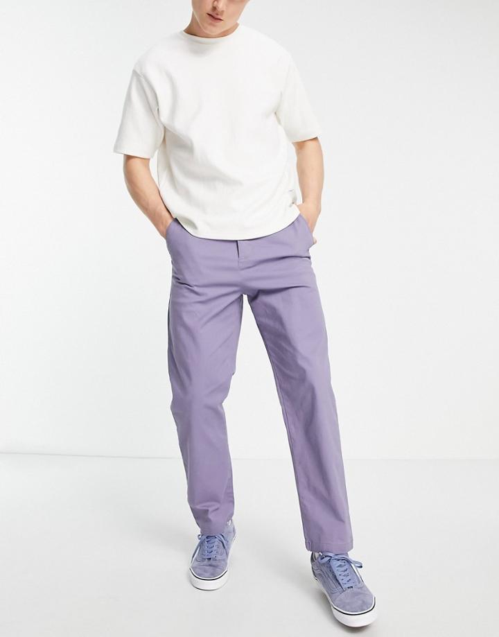 Asos Design Relaxed Skater Chinos In Beige-blues