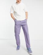 Asos Design Relaxed Skater Chinos In Beige-blues