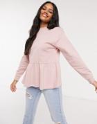Asos Design Smock Sweatshirt In Pink