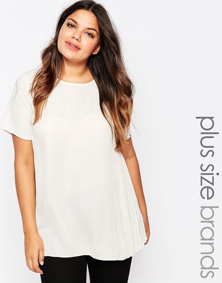 Lovedrobe Plus Top With Side Pleats - Ivory