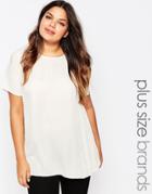 Lovedrobe Plus Top With Side Pleats - Ivory