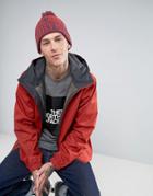 The North Face Fair Isle Pom Pom Beanie Logo Dome In Red - Red