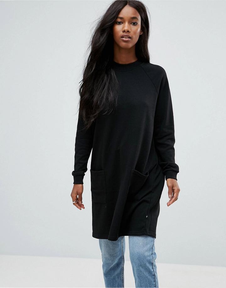 Noisy May Christian High Neck Long Tunic Sweatshirt - Black
