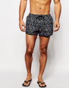 Nicce Crayon Retro Swim Short - Black