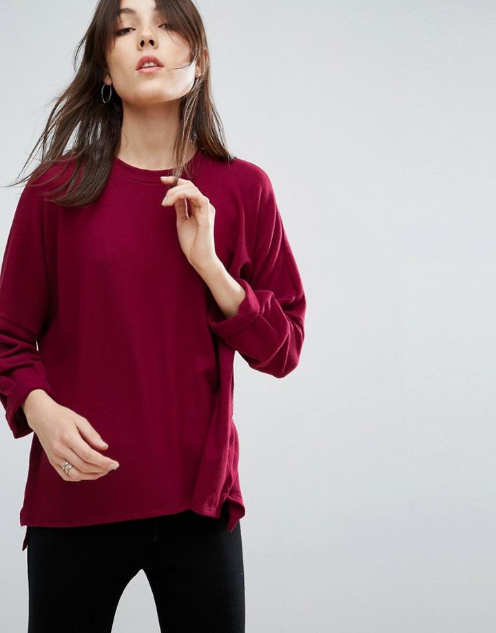 Nytt Long Sleeve High Neck Top - Red