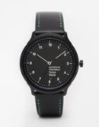 Mondaine Helvetica Ny Leather Strap Watch - Black