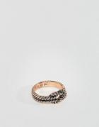 Icon Brand Knot Band Ring In Rose Gold - Gold