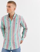 Polo Ralph Lauren Classic Fit Shirt In Multi Stripe Shirt With Player Logo