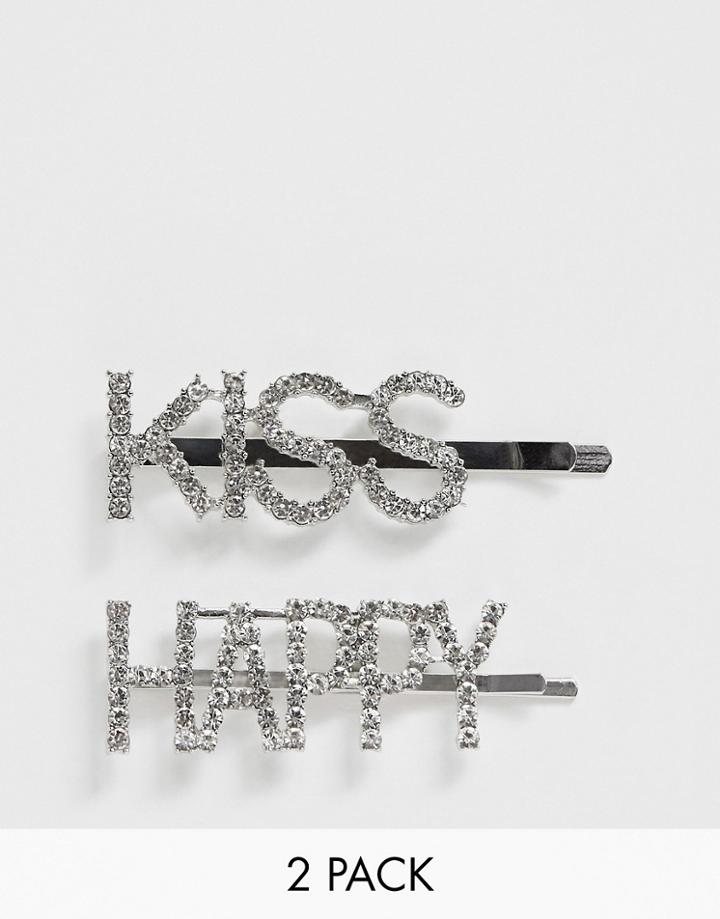 New Look 2 Pack Slogan Slides In Clear