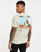 Asos Design Nasa T-shirt With Multi Print In Stone-neutral