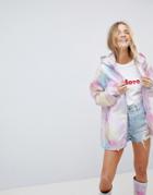 Asos Co-ord Pastel Spray Paint Rain Jacket With Fanny Pack - Multi