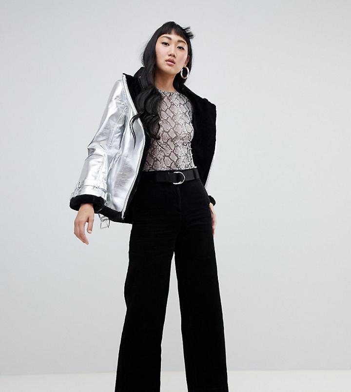 Monki Cord Pants In Black - Black