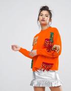 Ziztar Never Too Much Fringe Sweatshirt - Orange