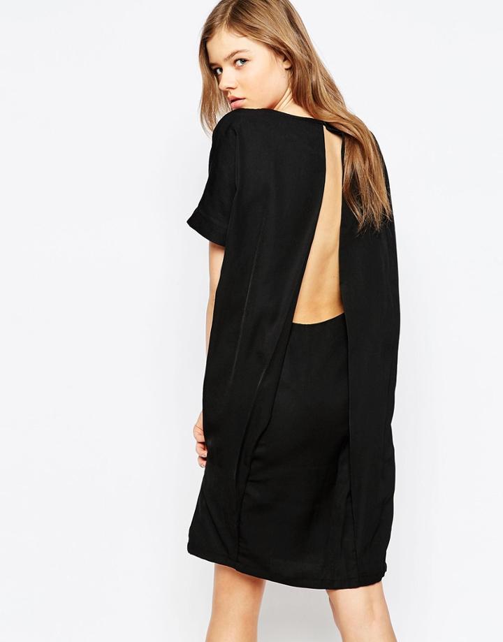 Minimum Short Sleeve Shift Dress - Black