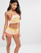 Minkpink Suns Out Crochet Halter Neck Top - Multi