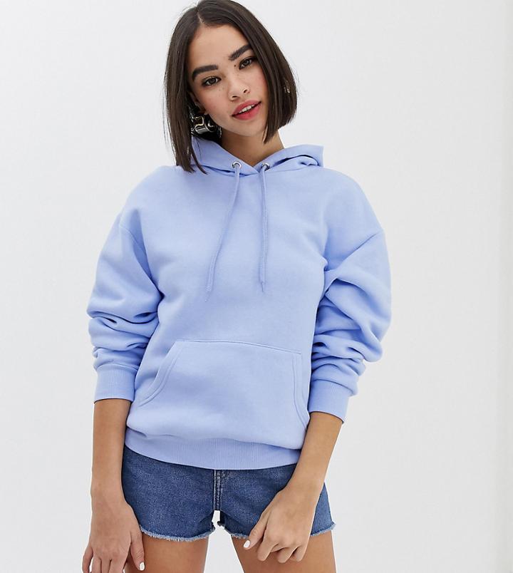 Monki Hooded Sweat In Pastel Blue - Blue