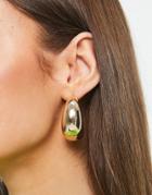 Asos Design Hoop Earrings In Sleek Oversized Design In Gold Tone