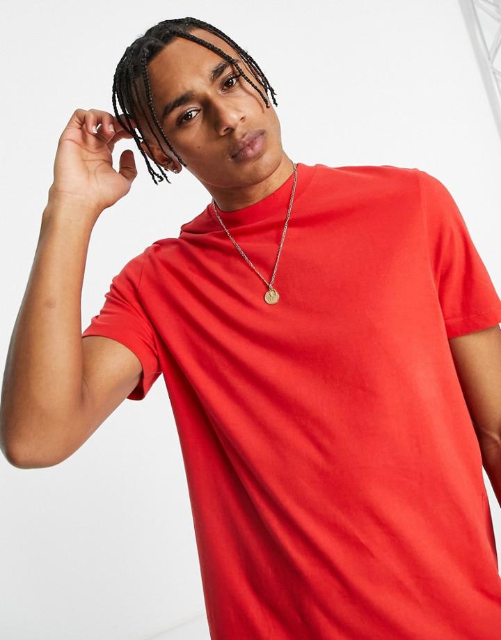 Asos Design T-shirt With Crew Neck In Red