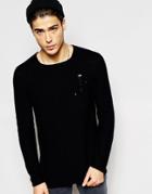 Minimum Sweater With Drop Stitch - Black