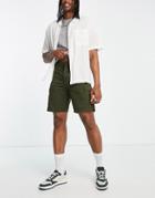 Selected Homme Cargo Shorts In Khaki Green