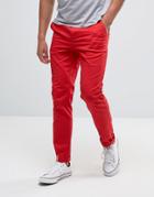 Asos Slim Chinos In Red - Red