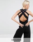 Monki Tank Top With Cross Back Detail - Black