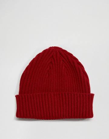 Gregorys Ribbed Beanie Burgundy - Red