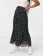 Style Cheat Belted Pleated Midi Skirt In Black-multi
