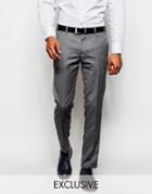 Feraud Herringbone Suit Pants - Gray