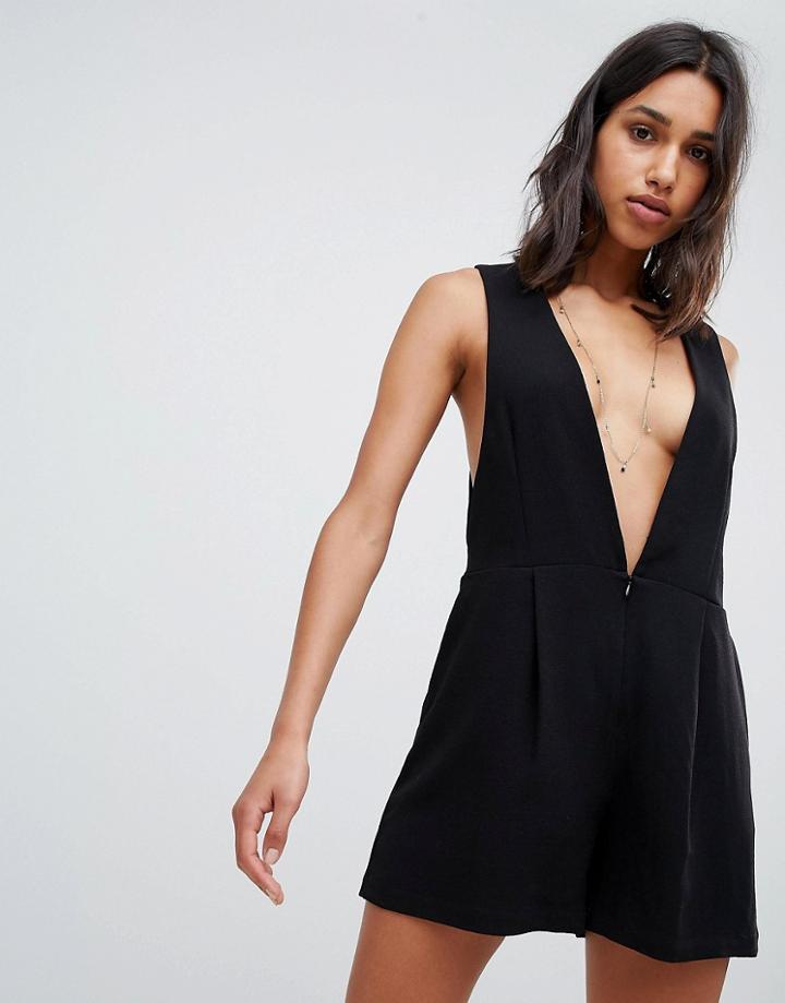 Sabina Musayev Nell Tailored Romper - Black