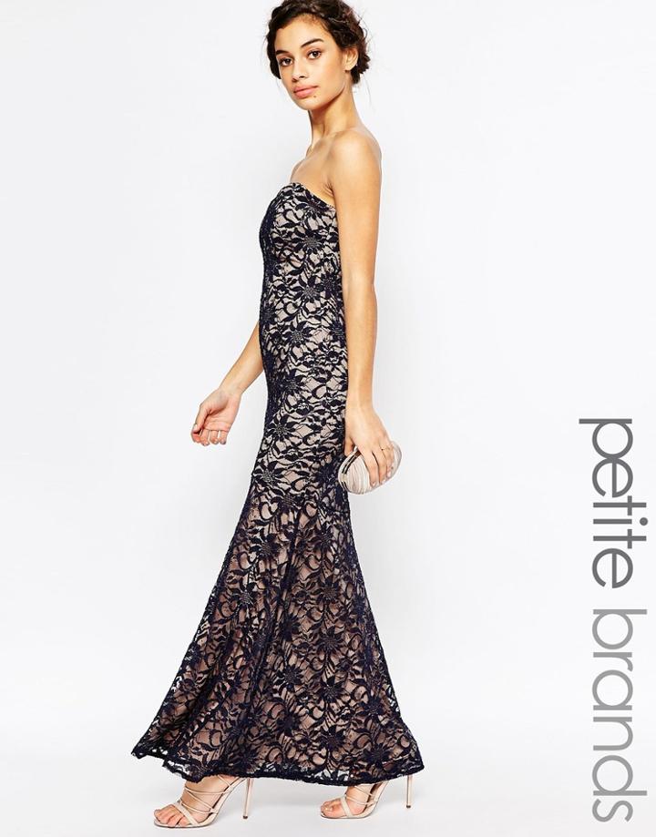 Lipstick Boutique Petite Maxi Dress In Lace - Navy