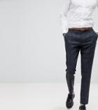 Heart & Dagger Slim Suit Pants In Harris Tweed In Check - Navy