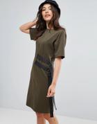Asos D-ring Detail T-shirt Dress - Green