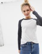 Brave Soul Helen Long Sleeve Top - White