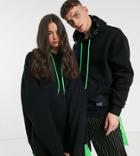 Collusion Unisex Oversize Hoodie In Black-green
