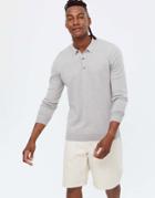 New Look Knitted Slim Polo In Gray
